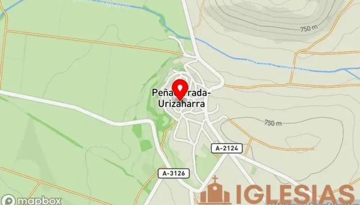 mapa de Andra Mari Jasokundeko Eliza/Iglesia de Nuestra Señora de la Asunción Iglesia católica en Urizaharra