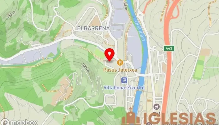 mapa de Arantzazuko Ama Eliza / Iglesia de Nª Sª de Aranzazu Iglesia en Zizurkil