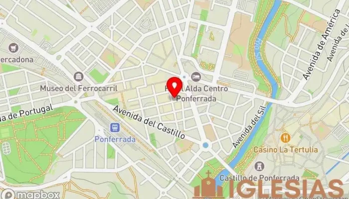 mapa de Arzobispado de Astorga Iglesia católica en Ponferrada