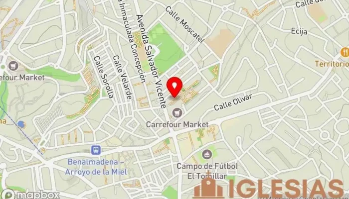 mapa de Aviva Comunidad Cristiana Iglesia cristiana en Benalmádena