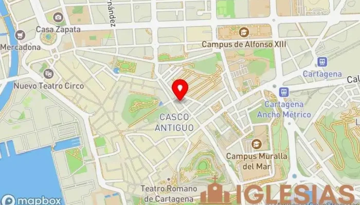 mapa de Basílica de la Caridad Basílica, Atracción turística en Cartagena