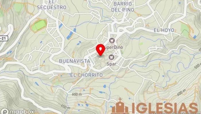 mapa de Basílica de Nuestra Señora del Pino Iglesia católica, Atracción turística en Teror