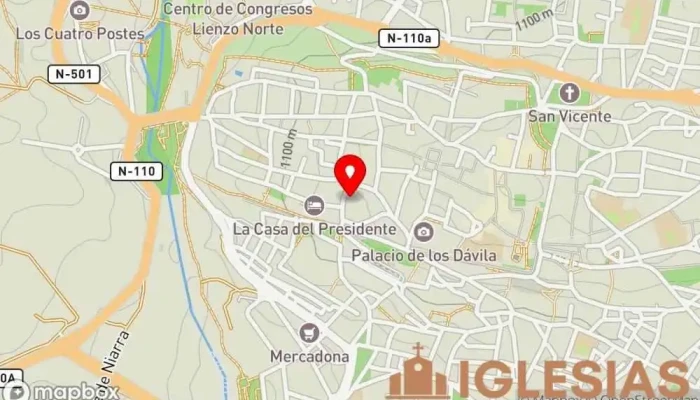 mapa de Basílica y casa natal de Santa Teresa de Jesús Iglesia católica, Atracción turística en Ávila