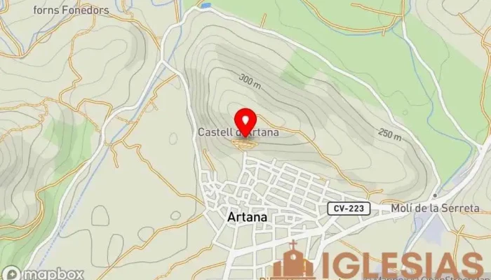 mapa de Calvario de Artana Iglesia en Artana