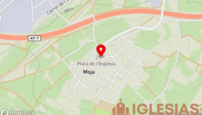 mapa de Capella Romànica de Sant Cugat Iglesia en Moja