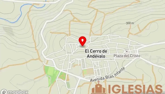 mapa de Capilla de la Santísima Trinidad Iglesia en El Cerro de Andévalo