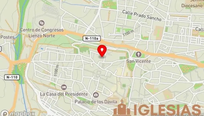 mapa de Capilla de Mosén Rubí Iglesia católica, Lugar de culto, Atracción turística en Ávila