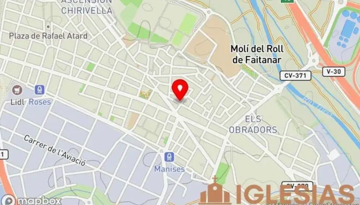 mapa de Cáritas Parroquial De San Juan Bautista Organización de servicios sociales en Manises