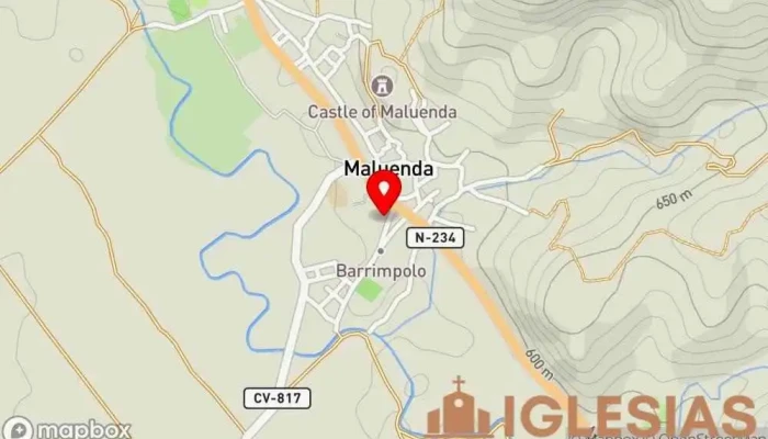 mapa de Carmelitas Descalzas Iglesia católica en Maluenda