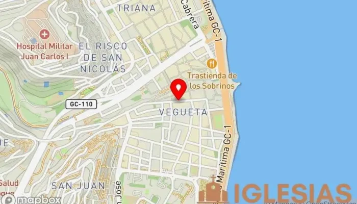 mapa de Casa de la Iglesia - Diocesis de Canarias Centro cultural en Las Palmas de Gran Canaria