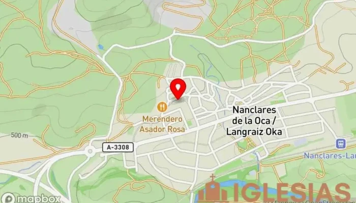 mapa de Casa Parroquial Iglesia en Nanclares de la Oca