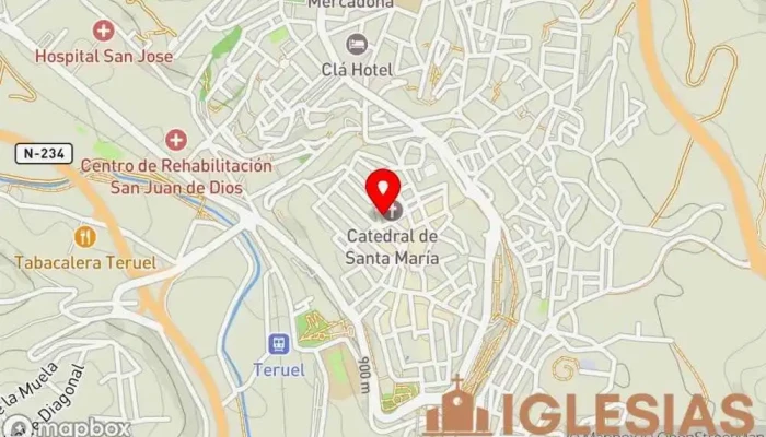 mapa de Catedral de Santa María de Mediavilla de Teruel  en Teruel