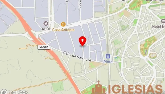 mapa de Centro Cristiano Rios de Agua Viva Iglesia evangélica en Pinto