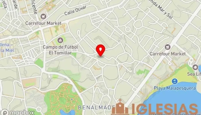 mapa de Centro Elim Iglesia cristiana en Benalmádena