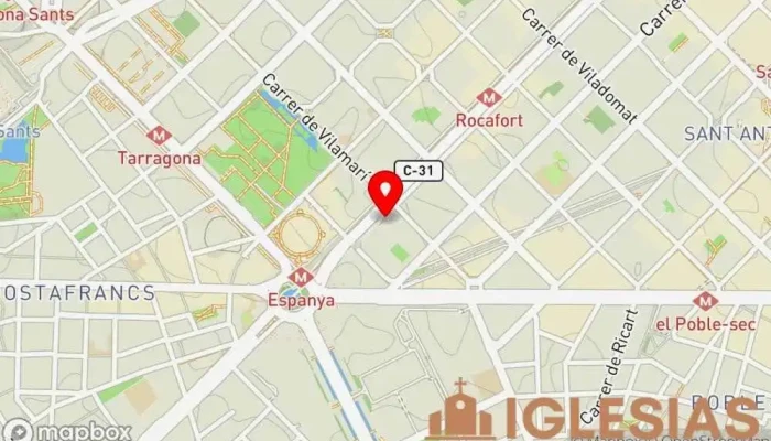 mapa de Deutschsprachige katholische Pfarrei Sankt Albertus Magnus Iglesia católica en Barcelona