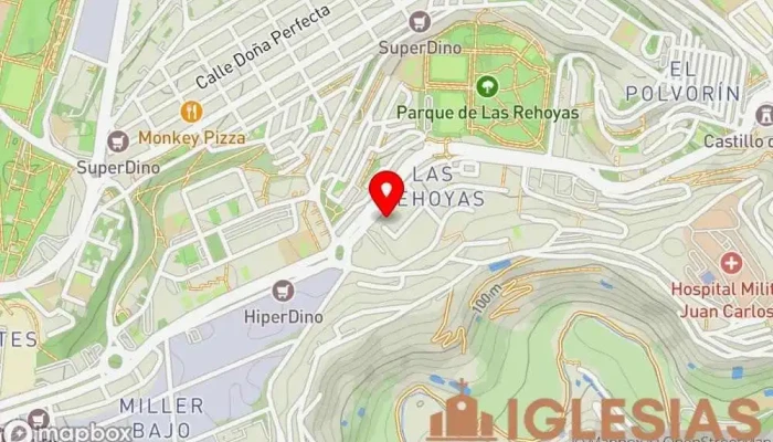 mapa de Ejército de Salvación Iglesia evangélica, Centro de bienestar social en Las Palmas de Gran Canaria