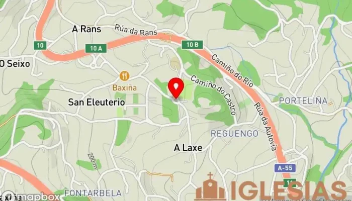 mapa de Ermida de San Eleuterio Iglesia en Pontevedra