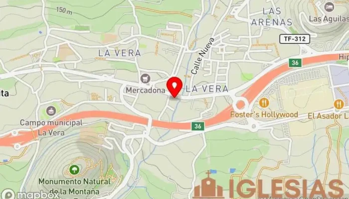 mapa de Ermita de la Cruz del Rayo Capilla en Puerto de la Cruz