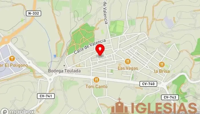 mapa de Ermita de la Divina Pastora Capilla en Teulada