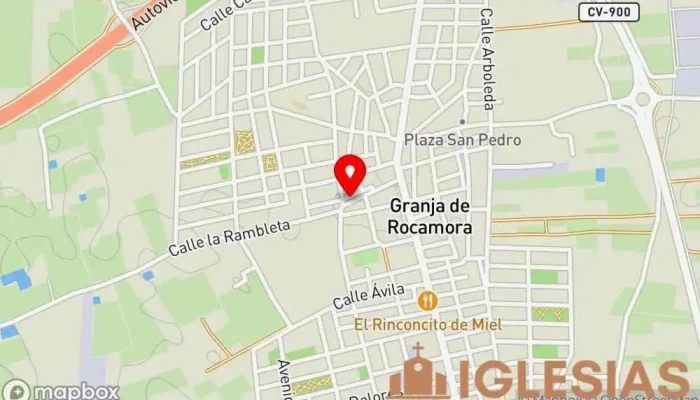 mapa de Ermita de la Santísima Cruz Capilla en Granja de Rocamora
