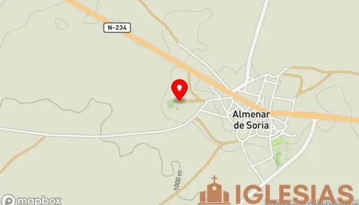 mapa de Ermita de la Virgen de La Llana Iglesia católica en Almenar de Soria