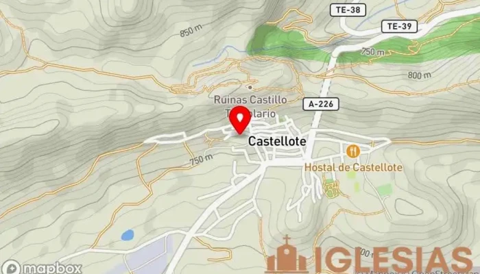 mapa de Ermita de la Virgen del Agua Iglesia católica en Castellote