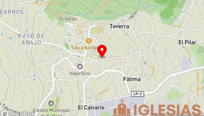 mapa de Ermita de Nuestra Señora de Bonanza Iglesia católica en El Paso