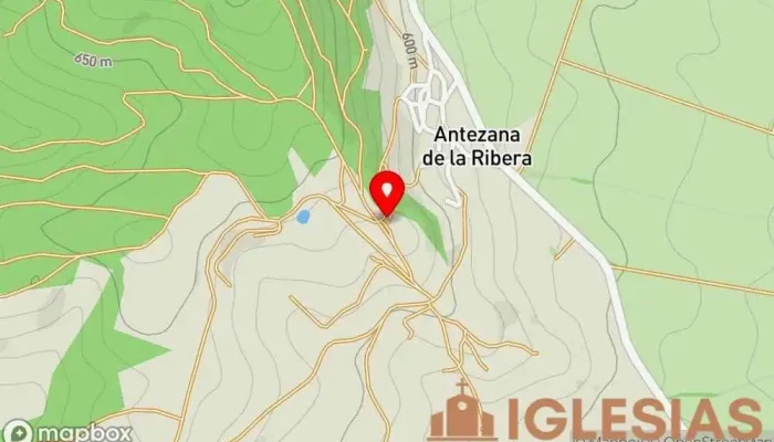 mapa de Ermita de Nuestra Señora de la Alegria Iglesia en Antezana de la Ribera