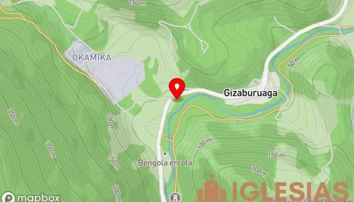 mapa de Ermita de Nuestra Señora de Oibar Iglesia en Gizaburuaga