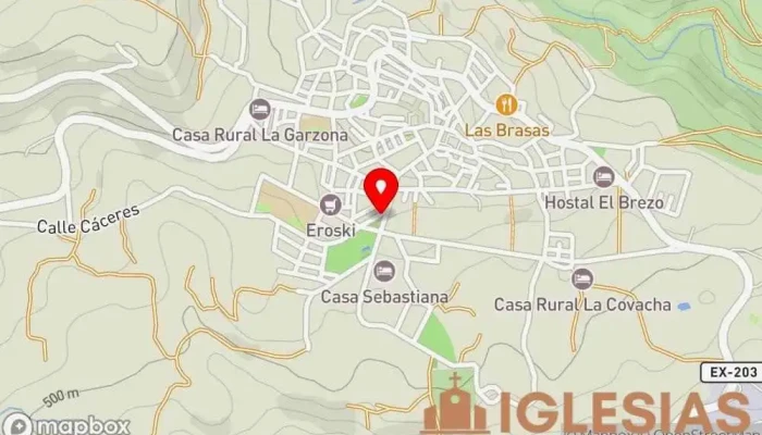 mapa de Ermita de San Roque Iglesia en Losar de la Vera