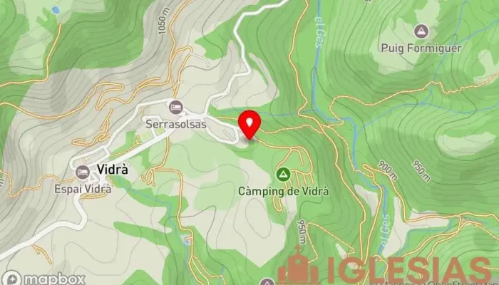 mapa de Ermita de Santa Bàrbara Iglesia en Vidrà
