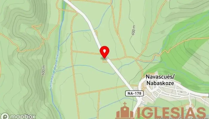 mapa de Ermita de Santa María del Campo Iglesia en Navascués