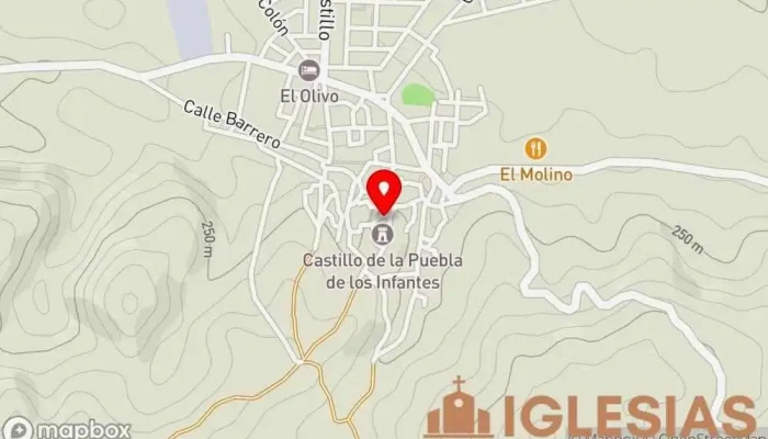 mapa de Ermita de Santiago Iglesia católica en La Puebla de los Infantes