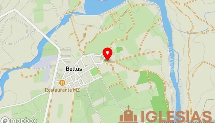 mapa de Ermita del Crist de la Bona Mort Iglesia en Bellús