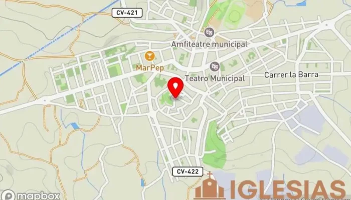 mapa de Ermita dels Sants Patrons de Torís Iglesia católica en Turís