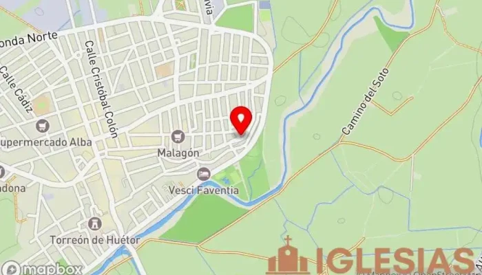 mapa de Ermita María Auxiliadora Lugar de culto en Huétor Tájar