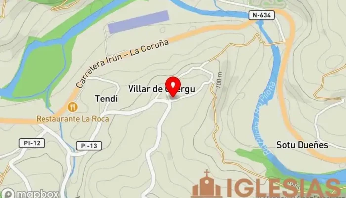 mapa de Ermita Nuestra Señora de Covadonga Iglesia en Villar de Huergo