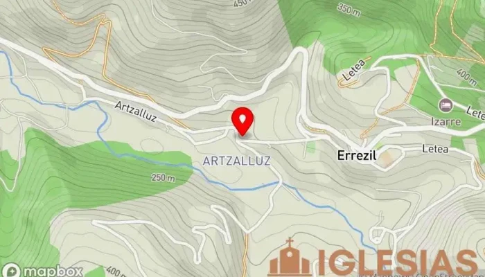 mapa de Ermita San Antonio Iglesia en Errezil