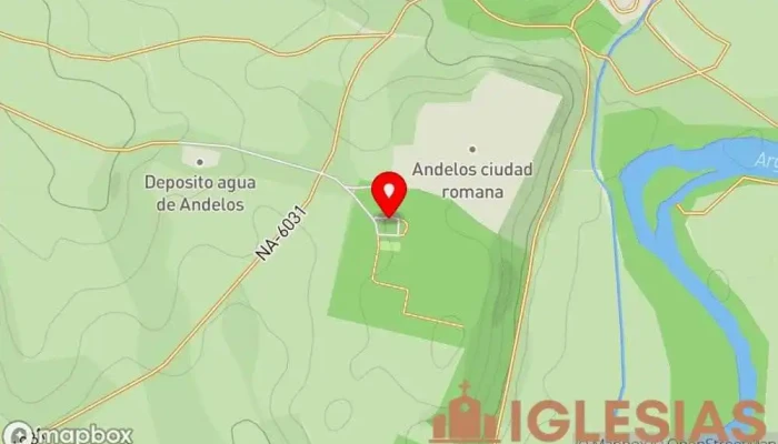 mapa de Ermita Virgen de Andión Iglesia en Mendigorría