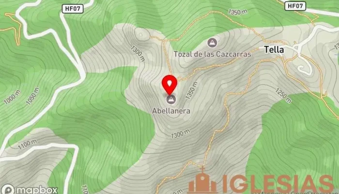 mapa de Ermita Virgen de la Peña Iglesia en Tella