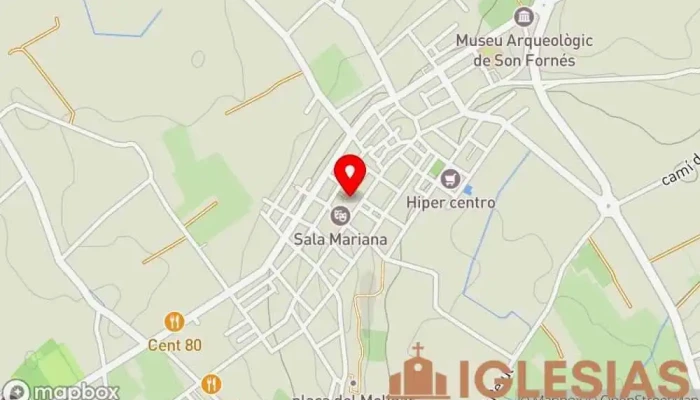 mapa de Església de Sant Bartomeu Iglesia católica, Atracción turística en Montuïri
