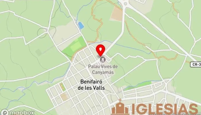 mapa de Església de Sant Gil Abat Iglesia en Benifairó de les Valls