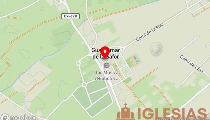 mapa de Esglèsia de Sant Joan Baptista Iglesia en Guardamar de la Safor