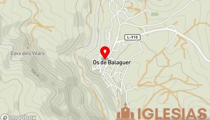 mapa de Església de Sant Miquel Iglesia en Os de Balaguer