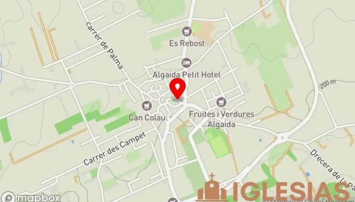 mapa de Església de Sant Pere d'Algaida Parroquia en Algaida