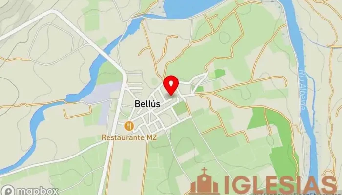 mapa de Església de Santa Anna Iglesia en Bellús