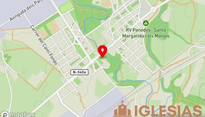 mapa de Església de Santa Margarida i els Monjos Iglesia en Els Monjos