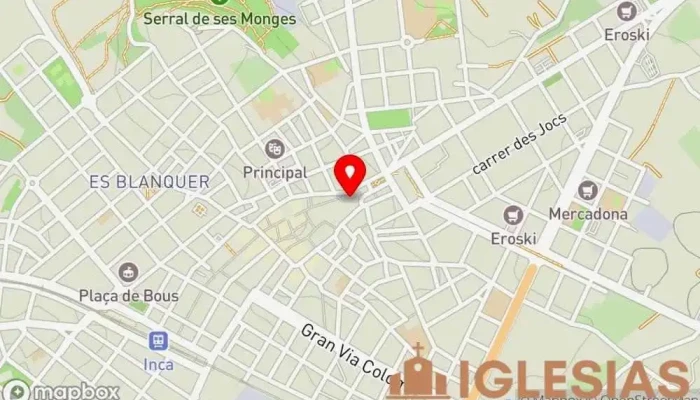 mapa de Església de Santa Maria la Major Iglesia católica en Inca