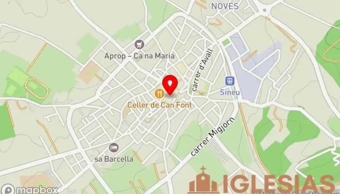 mapa de Església de Sineu Iglesia en Sineu