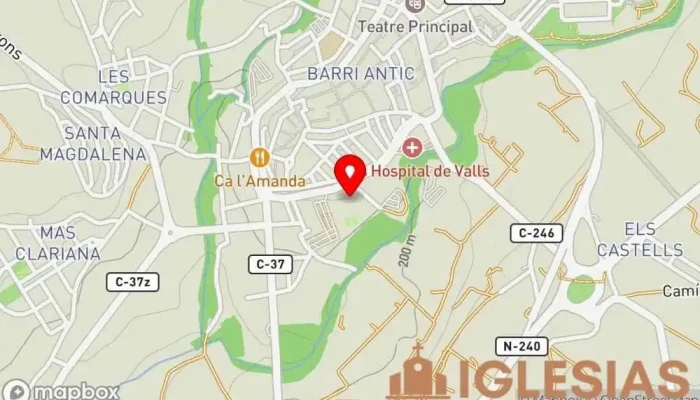 mapa de Església del Carme Iglesia en Valls